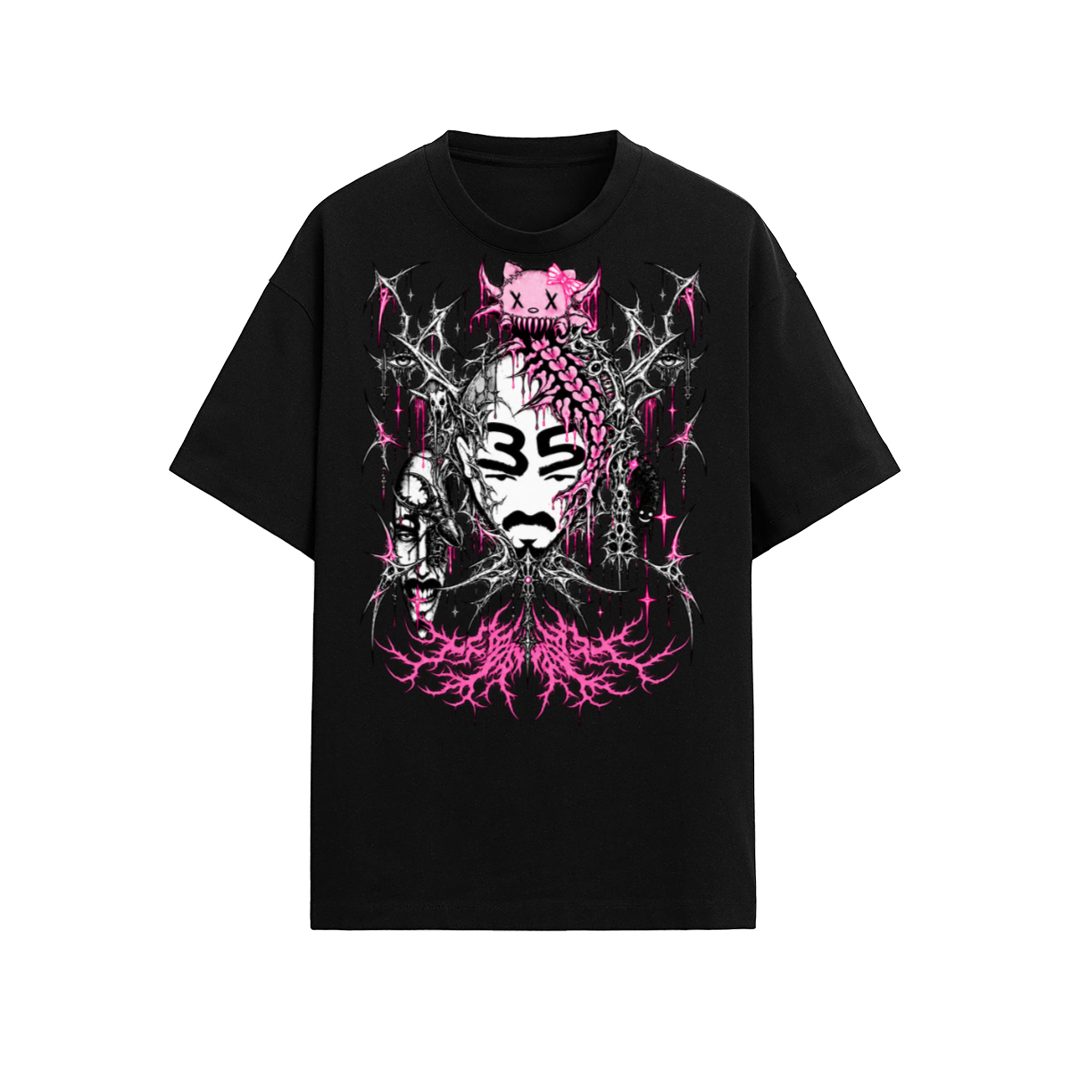 Camiseta Adritykitty negra manga corta