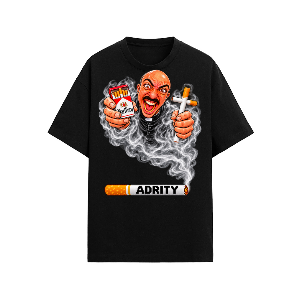 Camiseta Adrity Cigarros negra manga corta