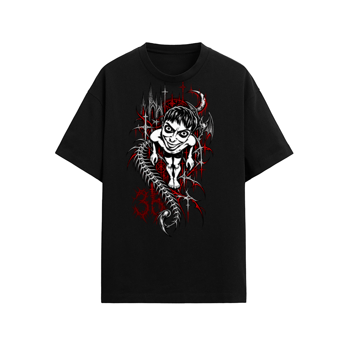 Camiseta Adrity Gótica negra manga corta