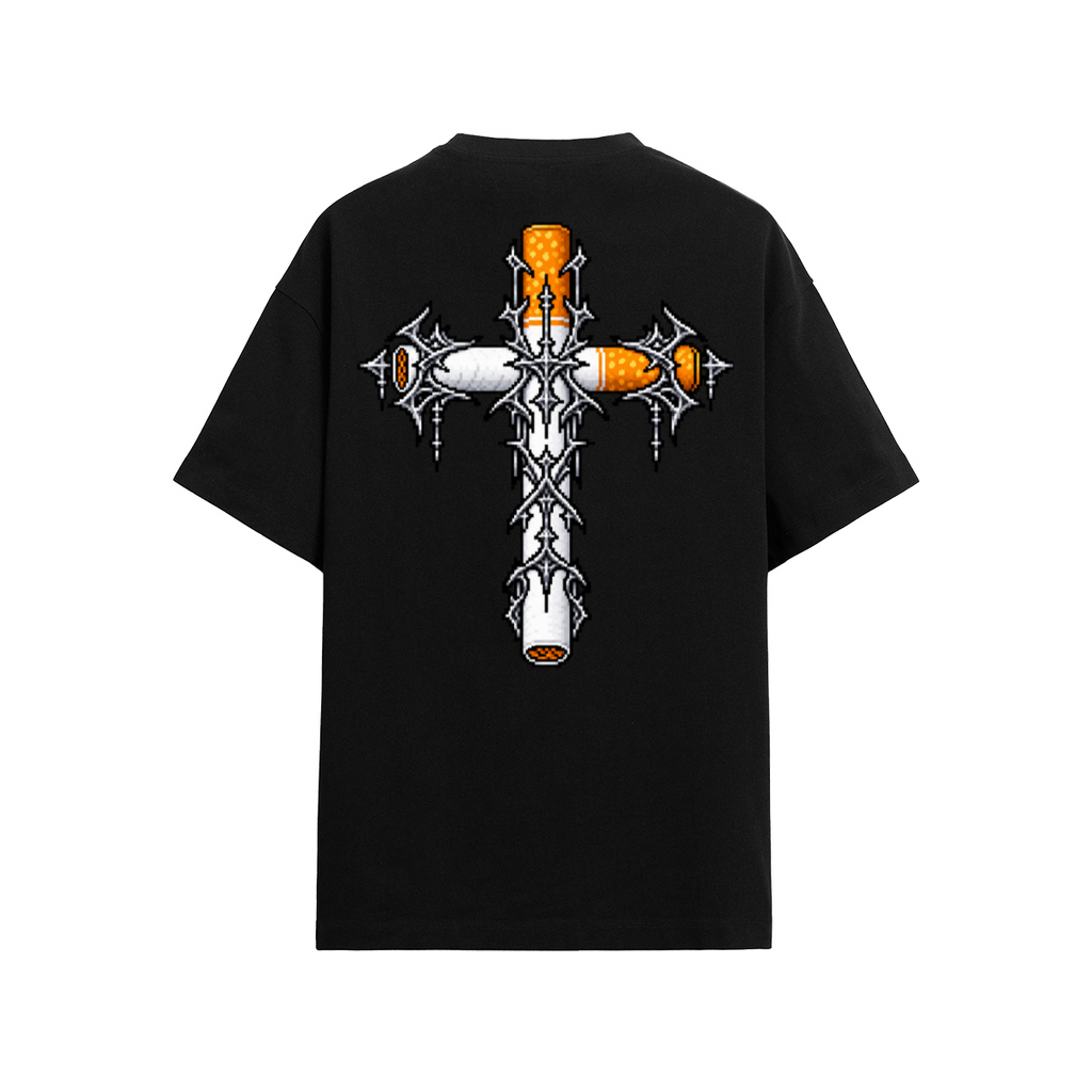 Camiseta Adrity Tabaco negra manga corta