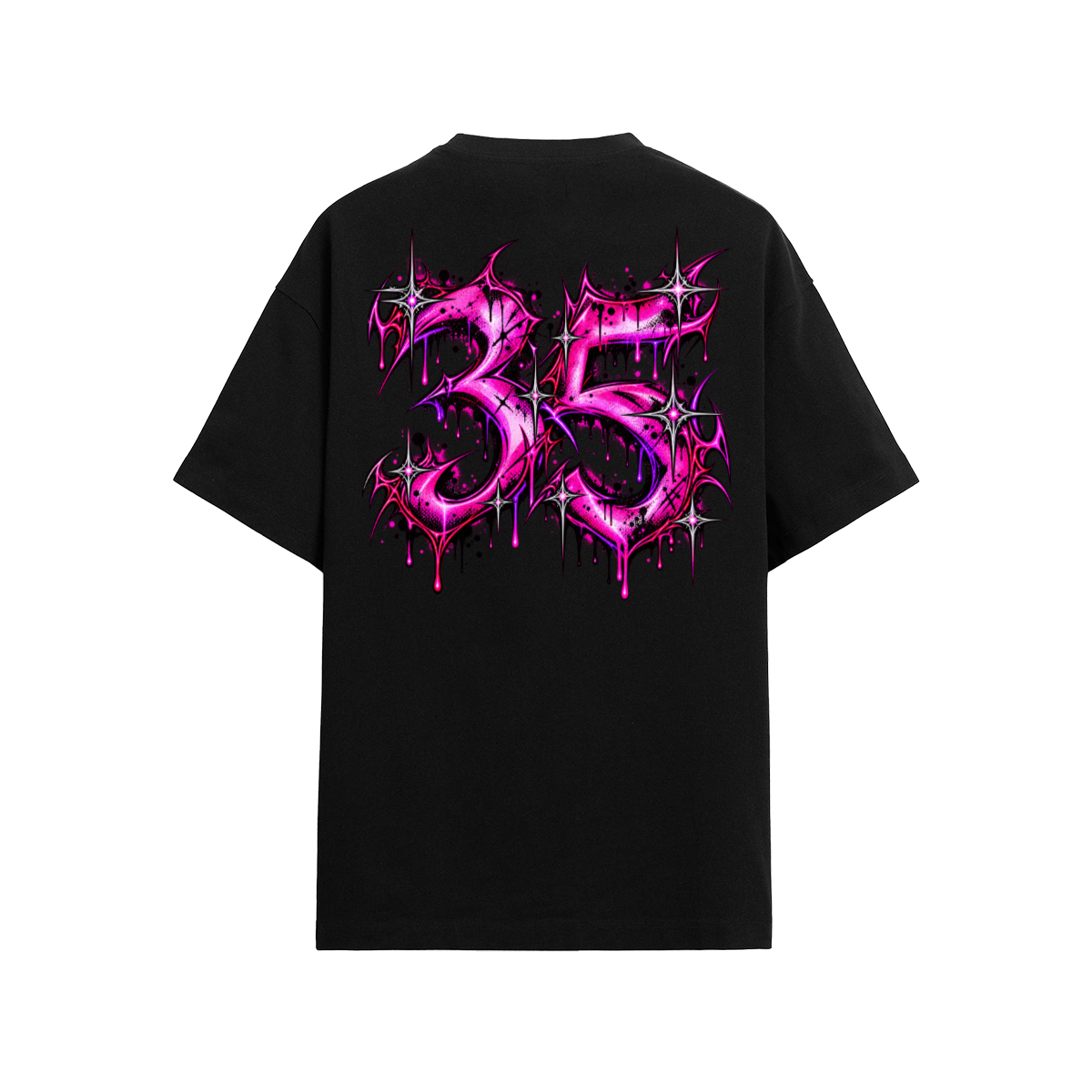 Camiseta Adrity Violeta Punky negra manga corta