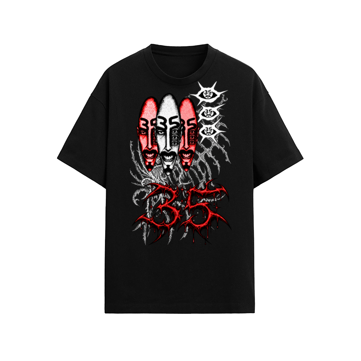 Camiseta Adrity triple negra manga corta