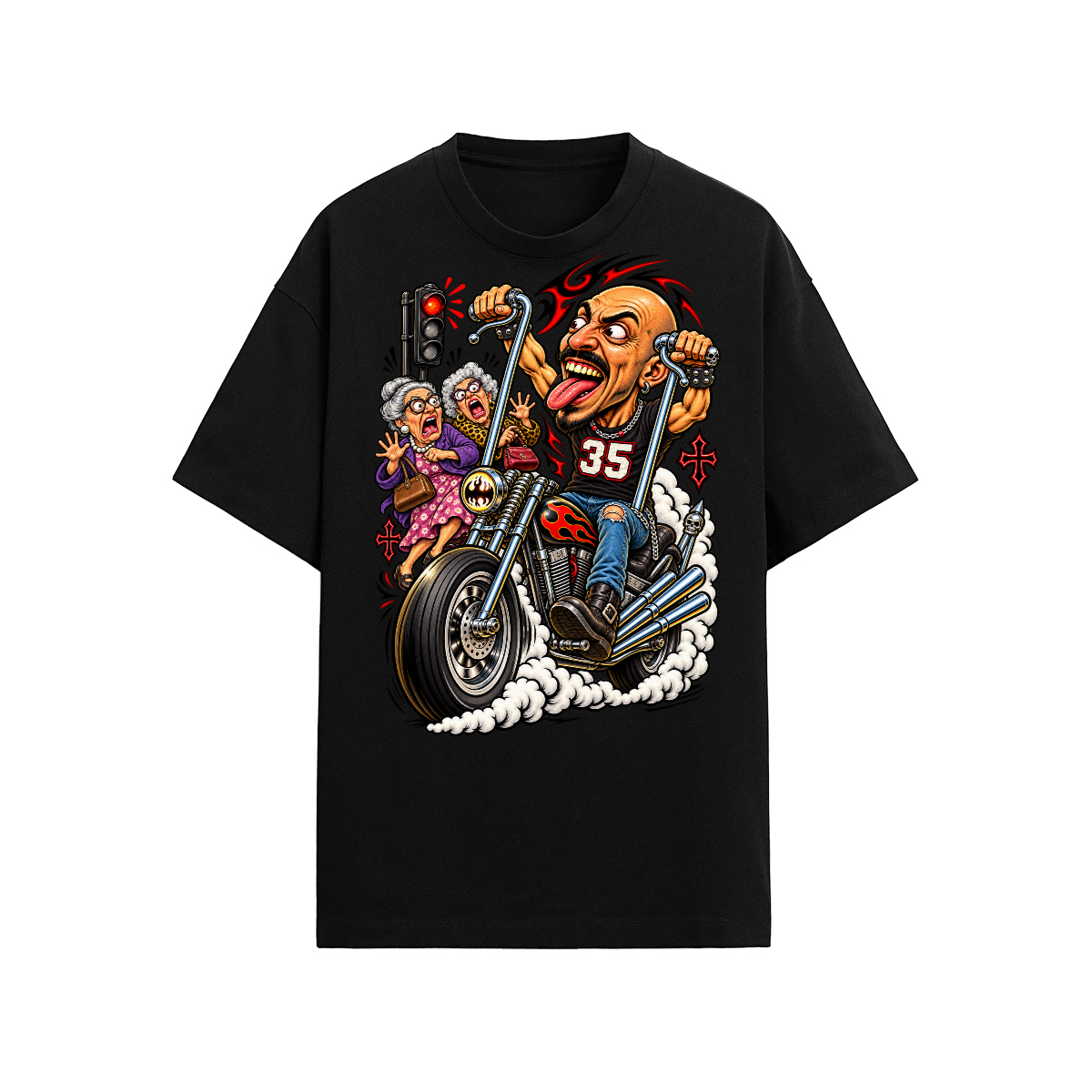 Camiseta Adrity Motero negra manga corta