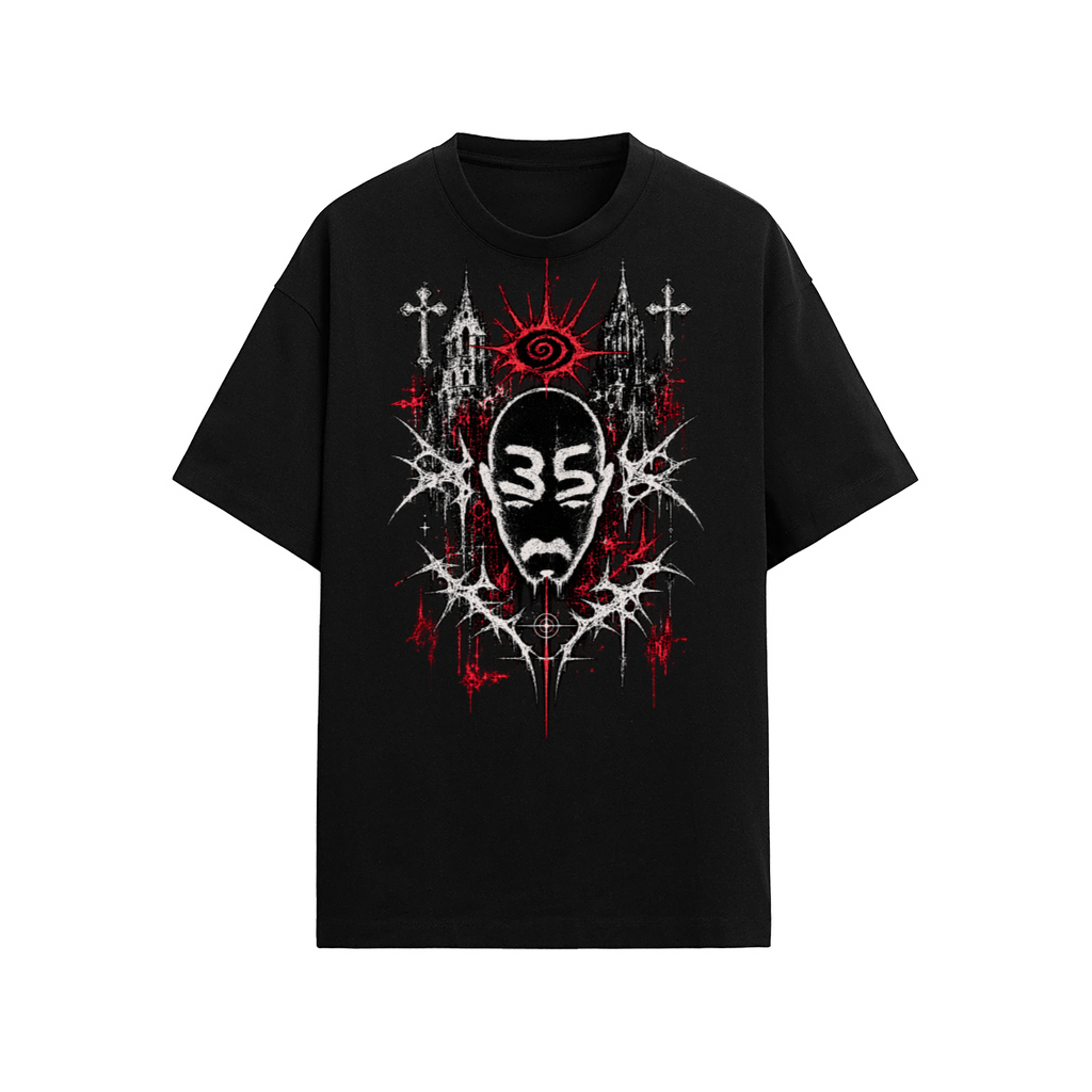 Camiseta Adrity Religiosa negra manga corta