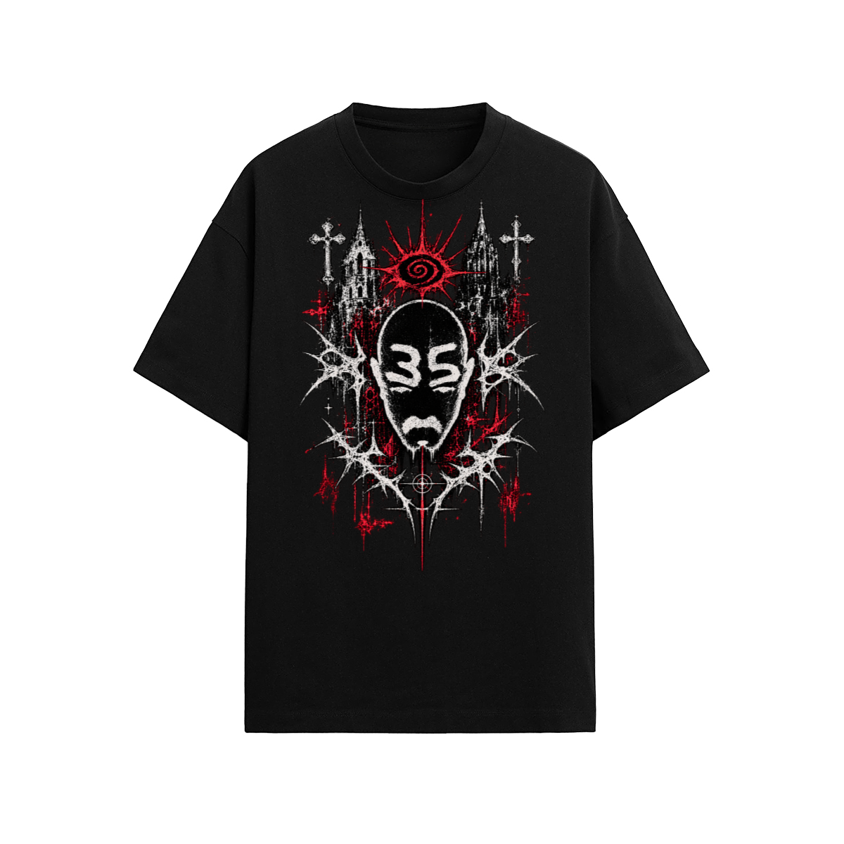 Camiseta Adrity Religiosa negra manga corta
