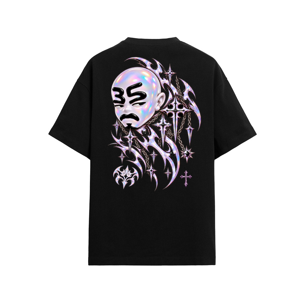 Camiseta Adrity Cabezón negra manga corta