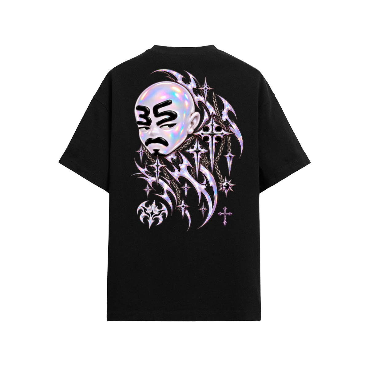 Camiseta Adrity Cabezón negra manga corta